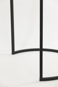 Side table Set van 2 41x48+49x53,5 cm ALFIO brown marble+black