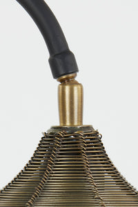 Tafellamp 27x20x61 cm ALVARO antiek brons+mat zwart