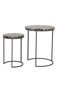 Side table S/2 28x42+41x50 cm AXAT agate brown+black