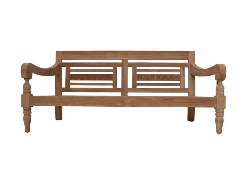 Bahama sofa 2,5-zits incl kussenset - 150x95x80 - Naturel/wit -  teak