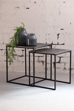 Afbeelding in Gallery-weergave laden, Side table S/2 40x40x45+44,5x44,5x50,5 cm BANOS raw lead ant

