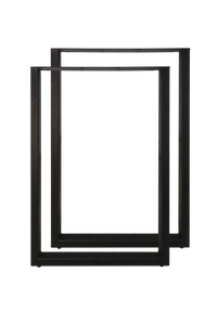 Bartafelpoten - U-model - 70x104 cm - gepoedercoat zwart metaal - set van 2