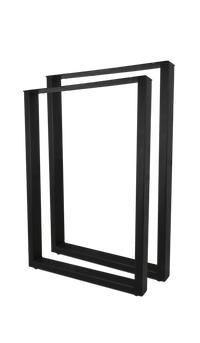 Bartafelpoten - U-model - 70x104 cm - gepoedercoat zwart metaal - set van 2