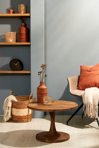 Side table 60x36 cm BICABA wood matt dark brown