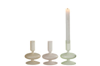 Candle Holder Matte Glass Mix Assortment Of 3