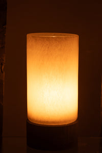 Candleholder/Vase Ray Glass/Willow Wood Grey/Black Medium