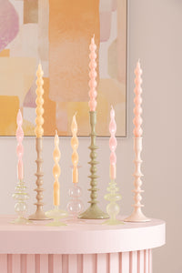 Candlestick Aluminium Light Pink/Beige Assortment Of 2