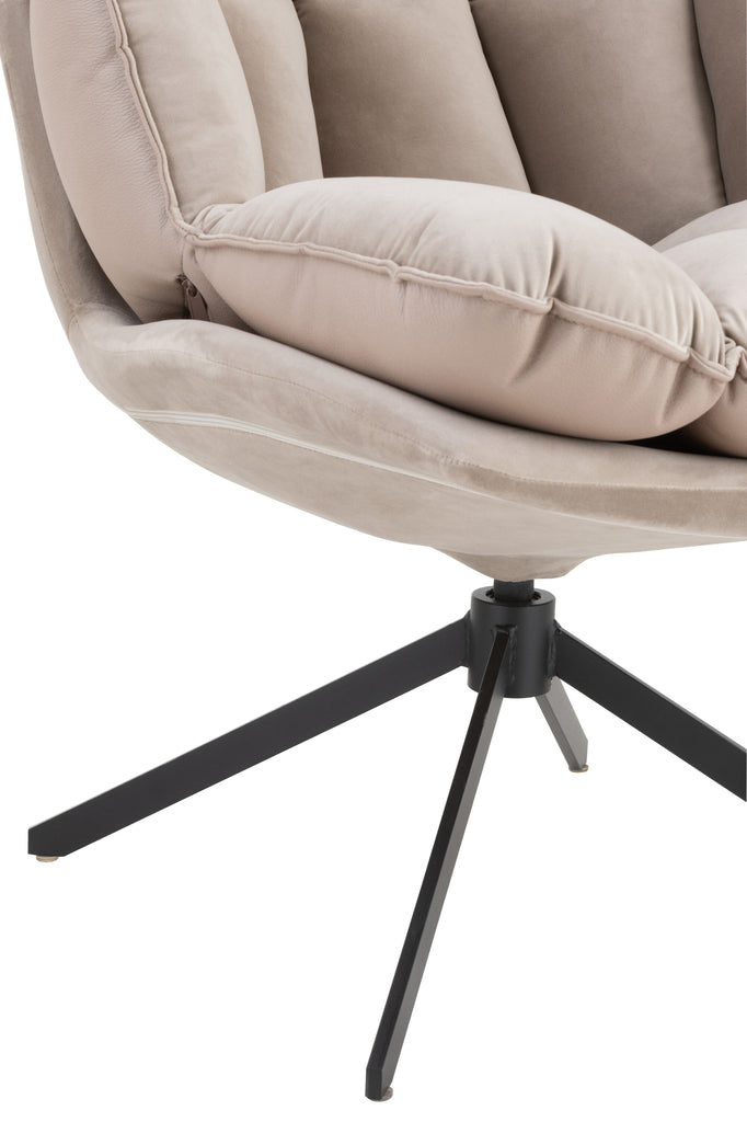 Chair Relax Cushion On Frame Textile/Metal Extra Light Grey