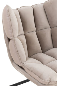 Chair Relax Cushion On Frame Textile/Metal Extra Light Grey