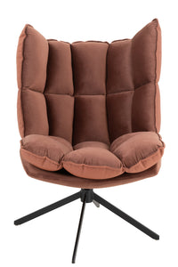 Chair Relax Cushion On Frame Textile/Metal Rust Brown