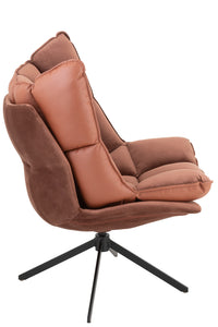 Chair Relax Cushion On Frame Textile/Metal Rust Brown