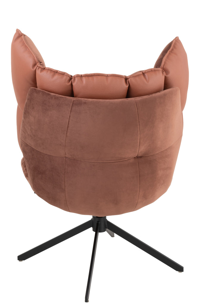 Chair Relax Cushion On Frame Textile/Metal Rust Brown