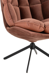 Chair Relax Cushion On Frame Textile/Metal Rust Brown