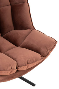 Chair Relax Cushion On Frame Textile/Metal Rust Brown