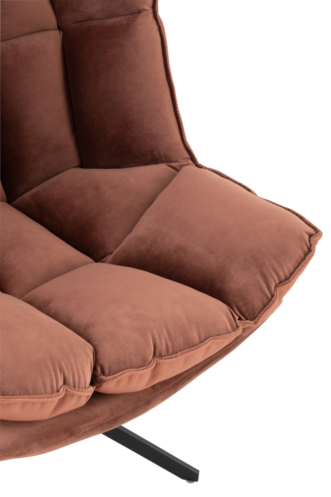 Chair Relax Cushion On Frame Textile/Metal Rust Brown
