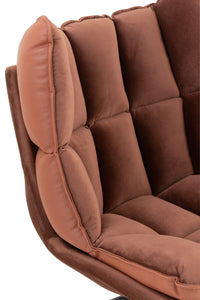 Chair Relax Cushion On Frame Textile/Metal Rust Brown