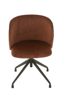 Chair Turn/Up/Down Velvet Dark Brown