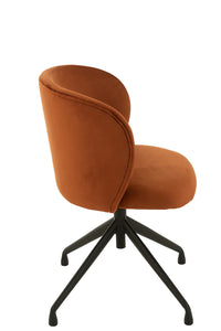 Chair Turn/Up/Down Velvet Dark Orange