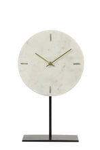 Afbeelding in Gallery-weergave laden, Clock on base 25,5x10x42,5 cm MORENO marble white
