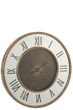 Afbeelding in Gallery-weergave laden, Clock Roman Numerals Led Mirror Mdf Antique Gold Large
