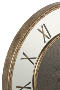 Clock Roman Numerals Led Mirror Mdf Antique Gold Large