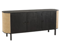 Closet 3 Doors Molly Exotic Wood/Rattan Black