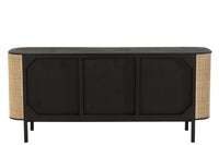 Closet 3 Doors Molly Exotic Wood/Rattan Black