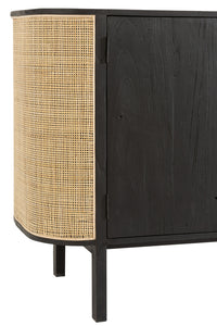 Closet 3 Doors Molly Exotic Wood/Rattan Black