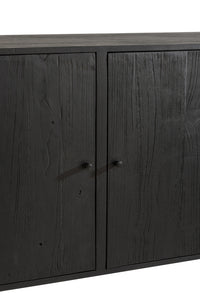 Closet 3 Doors Molly Exotic Wood/Rattan Black