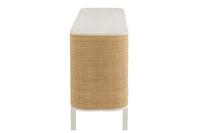 Closet 3 Doors Molly Exotic Wood/Rattan White