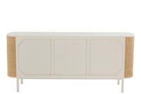 Closet 3 Doors Molly Exotic Wood/Rattan White
