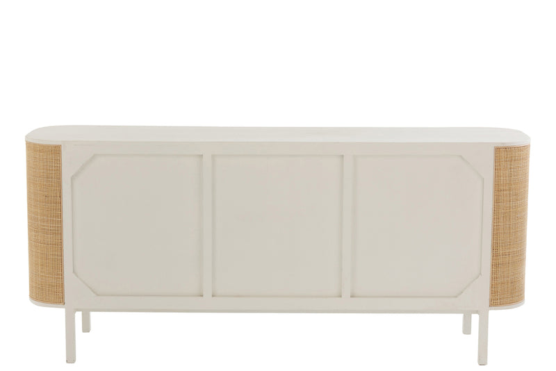 Closet 3 Doors Molly Exotic Wood/Rattan White