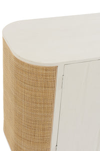 Closet 3 Doors Molly Exotic Wood/Rattan White