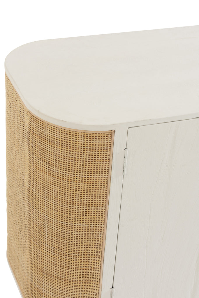 Closet 3 Doors Molly Exotic Wood/Rattan White
