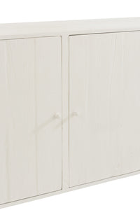Closet 3 Doors Molly Exotic Wood/Rattan White