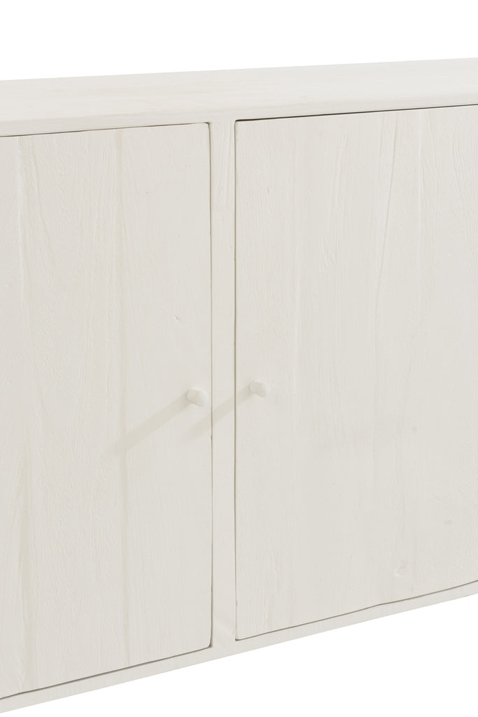 Closet 3 Doors Molly Exotic Wood/Rattan White