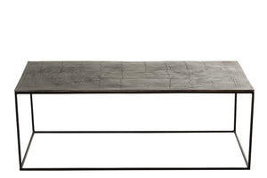 Coffee Table Rectangular Oxidize Aluminium/Iron Antique Black