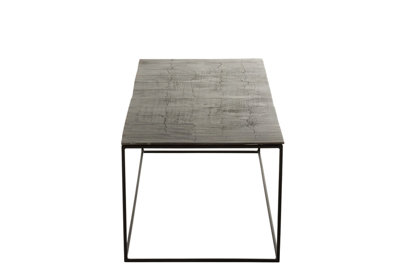 Coffee Table Rectangular Oxidize Aluminium/Iron Antique Black