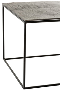 Coffee Table Rectangular Oxidize Aluminium/Iron Antique Black