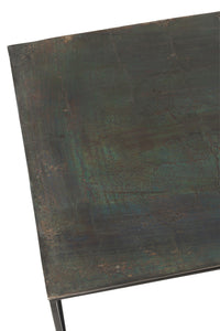 Coffee Table Rectangular Oxidize Aluminium/Iron Antique Black