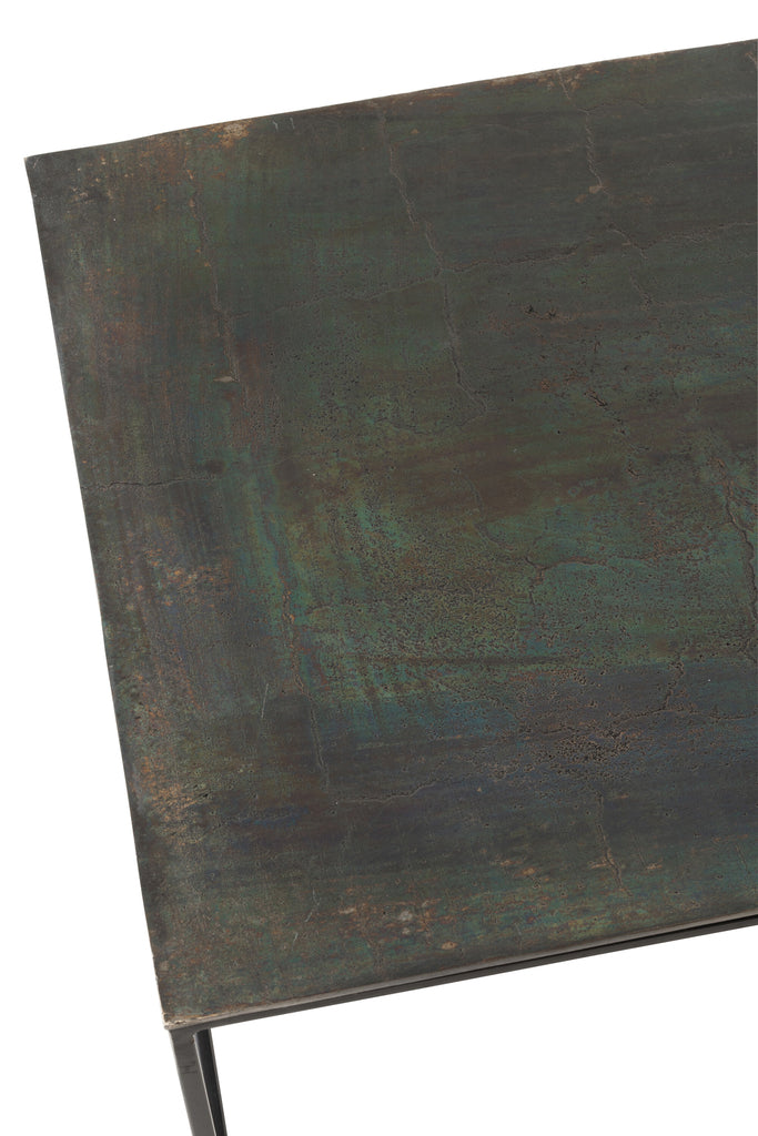 Coffee Table Rectangular Oxidize Aluminium/Iron Antique Black