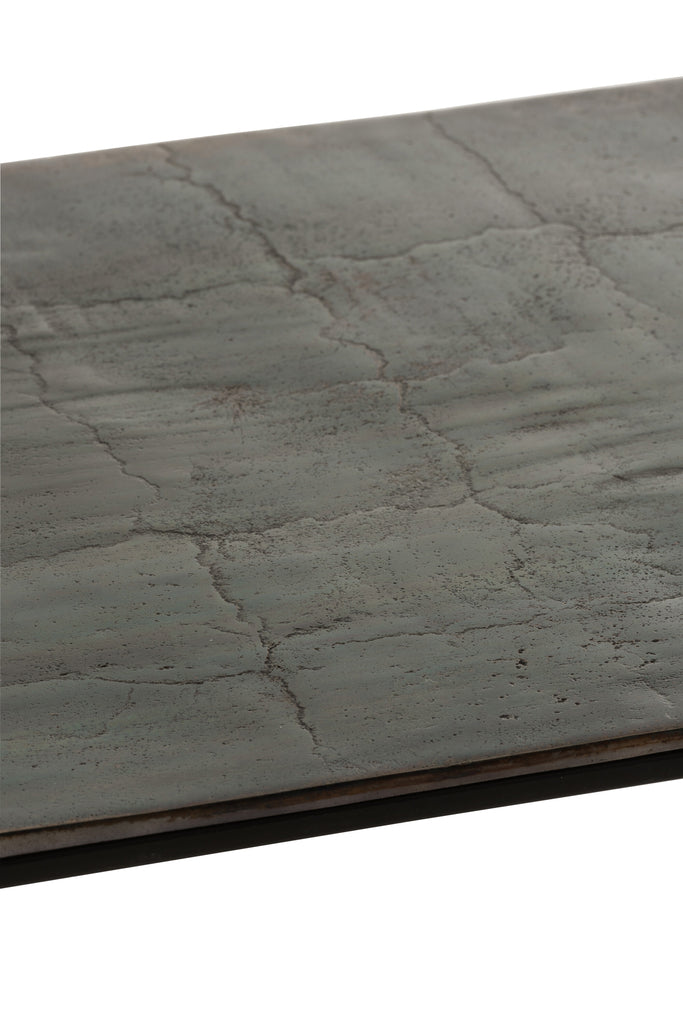 Coffee Table Rectangular Oxidize Aluminium/Iron Antique Black