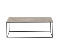 Coffee Table Rectangle Aluminium/Iron Silver/Black