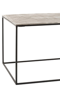 Coffee Table Rectangle Aluminium/Iron Silver/Black