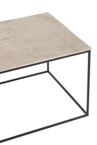 Coffee Table Rectangle Aluminium/Iron Silver/Black