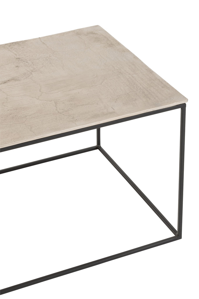 Coffee Table Rectangle Aluminium/Iron Silver/Black