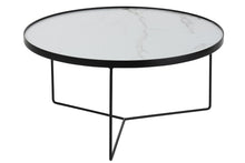 Afbeelding in Gallery-weergave laden, Coffee Table Round Mdf/Iron Black/White Marbled
