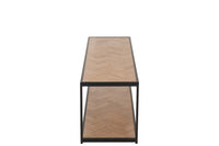Coffee Table Zigzag Rectangle Wood/Metal Natural/Black