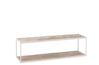 Coffee Table Zigzag Wood/Metal Natural/White
