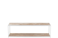 Coffee Table Zigzag Wood/Metal Natural/White